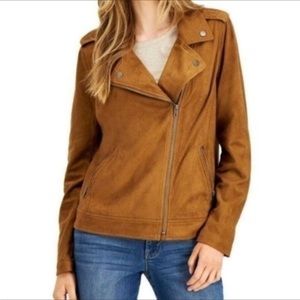 NWT Style & Co Faux Suede Moto Jacket Size S Petite